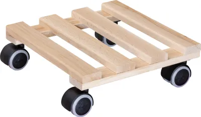 Produktbild von WAGNER Pflanzenroller PALETTI 25 x 25 x 8 cm, für den Innenbereich, Buchenholz, natur, Tragkraft 100 kg, EU Ware - 20009701