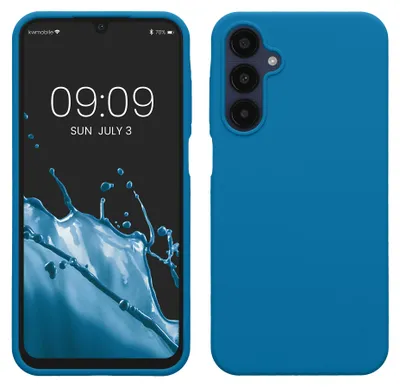 Produktbild von kwmobile Handyhülle für Samsung Galaxy A25 Hülle - Case Silikon - Kabelloses Laden - Schutzhülle Cover in Karibikblau