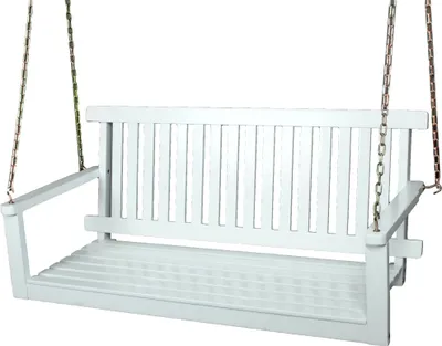 Produktbild von Garten-Hängebank AMELIE - 130cm Breit, Eukalyptus, Weiß | Hängebank Garten Wetterfest Sitzbank Outdoor