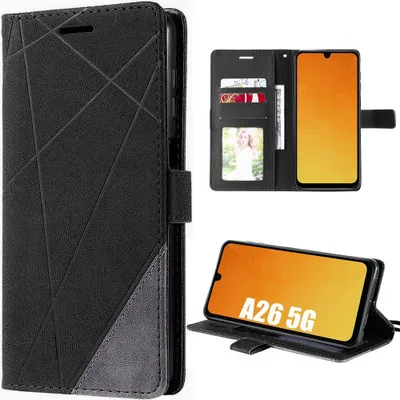 Image de Coque pour Samsung Galaxy A26 5G, Anti-Rayures Protection 360 Degré CuirPolyuréthaneNoir