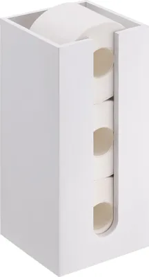 Produktbild von Navaris Bambus Toilettenpapier Rollenhalter - 15x15x33cm Ersatzrollenhalter frei stehend kompakt - Bambushalter für Badezimmer Gäste WC ohne Bohren -