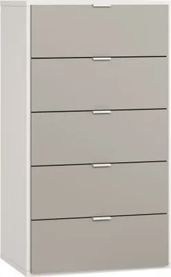 Produktbild von Kommode Bellaco 30, Farbe: Weiß / Grau - Abmessungen: 114 x 63 x 47 cm (H x B x T)