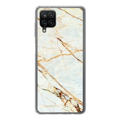 Produktbild von MuchoWow® Handyhülle Schutzhülle Hülle für Samsung Galaxy A12 Marmor - Gold - Luxus Silikon Softcase Handy Hülle - Bild - Geburtstag Teenager