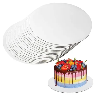 Produktbild von 20 Stück Tortenunterlage Rund 30cm, Cake Board Weiß, Premium Tortenplatte Pappe für Kuchen und Torten