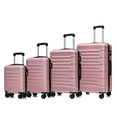 Produktbild von yonsly Premium Reisekoffer TSA-Schloss,YKK-Reißverschluss Hartschalen-Koffer Kabinenkoffer Rollkoffer Suitcase Handgepäck (Roségold, S-M-L-XL-Set)