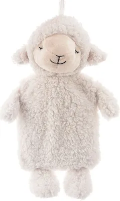 A fluffy sheep-shaped hot water bottle.