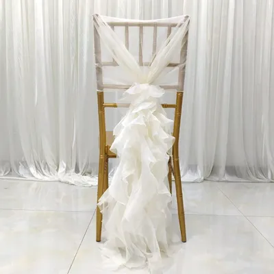 Stuhlbezug aus Lotusblatt-Chiffon für Hochzeiten und Bankette
