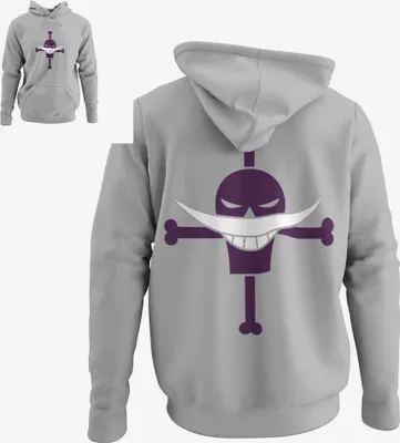 Produktbild von Pánska mikina s kapucňou One Piece Blackbeard Skull Flag Anime Man Shirt Ruffy Crew Marshall D Teach