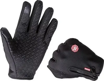 Produktbild von Thermo-Touchscreen-Handschuhe – Sporthandschuhe – winddicht – wasserdicht – Fleece – Schwarz – Größe XL