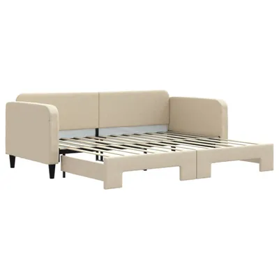 Produktbild von Tagesbett Ausziehbar Creme 90x200 cm Stoff
