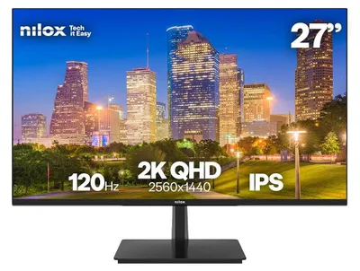 Image de Nilox MONITOR 27 2K IPS 120 HZ HDMI Y DP, 68,6 cm (27"), 2560 x 1440 pixels, Quad HD, LCD, 4 ms, noir