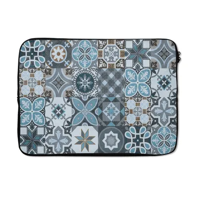 Produktbild von MuchoWow® Laptop Hülle 13 Zoll Design - Blume - Blau - Figuren Laptoptasche - Laptophülle - Sleeve - Rundumschutz
