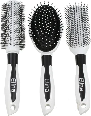 Produktbild von 3er set Haarbürsten Massage 23cm 3fach Wellness Haarpflege Weiß