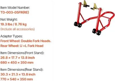 Immagine prodotto di Portamoto, portata 385 kg, forcella U + L, tipo ROT U L