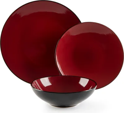 Produktbild von Excelsa Geschirrset 18-Teiliges Japan Keramik Rot