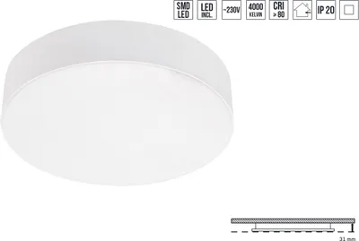 Immagine prodotto di Plafoniera LED CANTO 20W,4000K, bianco Ø 200, W: 31