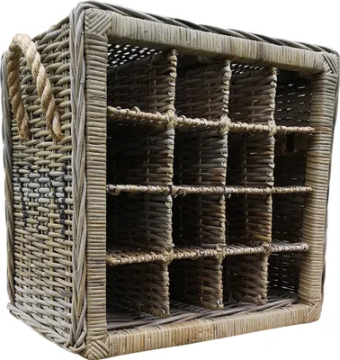 Produktbild von Weinregal aus Rattan für 16 (Wein-)Flaschen