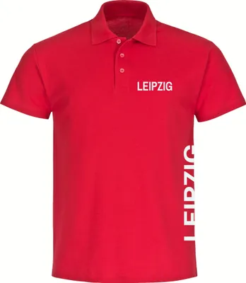 Produktbild von multifanshop Poloshirt - Leipzig - Brust & Seite, rot, Größe L