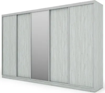 Zdjęcie produktu dla Meblast | szafa 5D/380; sosna Anderson z 1 lustrem (srebrne okucia) - okucia Premium | lustro, stabilność