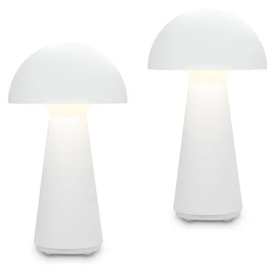 Produktbild von LED Akku-Tischleuchte Tischlampe für innen außen Garten USB IP44 weiß Pilz
