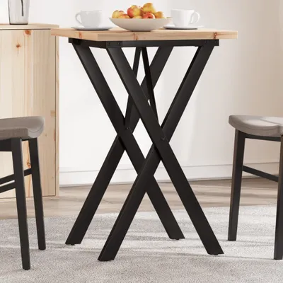 Produktbild von Möbel Esstisch X-Gestell 50x50x75,5cm Massivholz Kiefer und Gusseisen - Esstische 3282757
