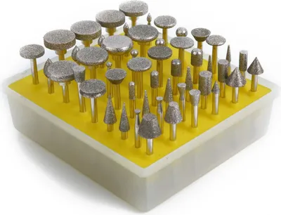 Immagine prodotto di Set-kit di frese diamantate con gambo per intaglio fai da te,per pietra,rettifica, lucidatura metalli, incisione, molatura 50 pezzi