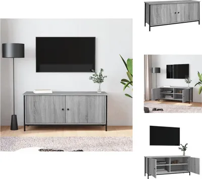 Produktbild von vidaXL TV-Schrank mit Türen Grau Sonoma 102x35x45 cm Holzwerkstoff -  TV-Möbel