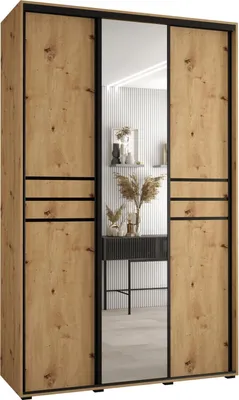 Produktbild von MEBLE KRYSPOL Davos 11 Schrank, drei Türen - 235,2x160x60 cm - Artisan Artisan Schwarz