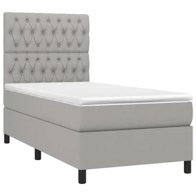 Produktbild von vidaXL Boxspringbett mit Matratze Hellgrau 90x190 cm Stoff