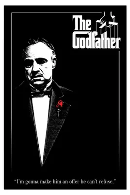 Produktbild von The Godfather - Rosen-Poster CD221 (Einheitsgröße) (Schwarz/Weiß/Rot)
