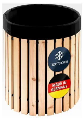 Produktbild von Regenfass 200 L – Lärchenholz & Frostsicher – Germany – Holzfass Wassertonne mit schwarzer Innenfolie – Ø 46 x H 75 cm