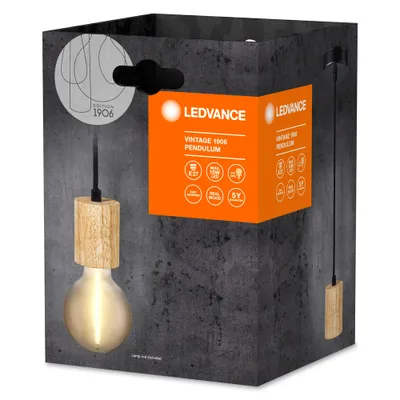 Produktbild von Ledvance Pendelleuchte Deckenlampe Pendulum Vintage 1906 Holz max. 15W E27 LED