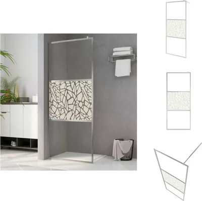 Produktbild von vidaXL Duschwand für Begehbare Dusche ESG-Glas Steindesign 80x195 cm -  Duschwände