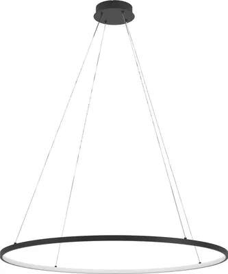 Produktbild von EGLO LED Hängelampe - Dimmbar Pendelleuchte über Esstisch, Moderne runde Wohnzimmerlampe mit Fernbedienung, Farbtemperatur einstellbar, Schwarz und Weiß, Ø 99 cm