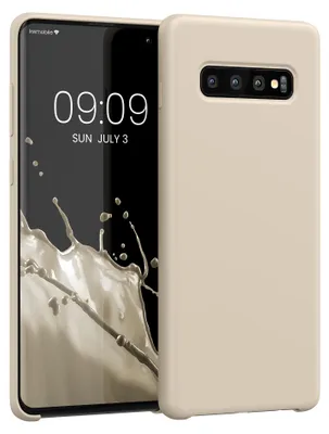 Produktbild von kwmobile Handyhülle für Samsung Galaxy S10 Plus / S10+ Hülle - Case Silikon - Kabelloses Laden - Schutzhülle Cover in Creme matt