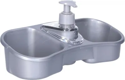 Produktbild von Toyma Schrubberhalter mit Seifenpumpe - silber - Kunststoff - 27 x 23 cm