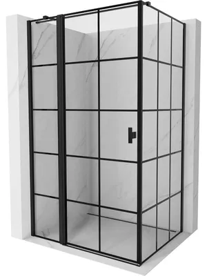 Obrázek produktu pro Mexen Mist T sprchový kout s otočnými dveřmi levý 115 x 95 cm, černá mřížka, černý - 8A4T-115-095-70-77-L