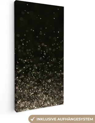 Obrázek produktu pro OneMillionCanvasses® - Obrazy na plátně - Třpytky - Abstraktní - Černá, nástěnná malba, nástěnné dekorace obrazy obývací pokoj, 40x80cm