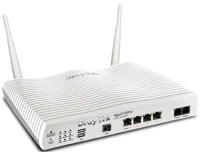 Zdjęcie produktu dla Router DrayTek Vigor 2132FVn, jedno łącze WAN (SFP), 2xVPN, sieć WLAN 802.11n (2,4 GHz), VoIP z 2 portami FXS