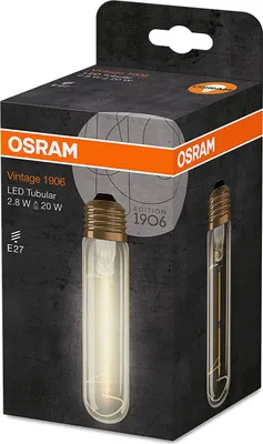 The image shows the packaging of an Osram LED tubular light bulb.