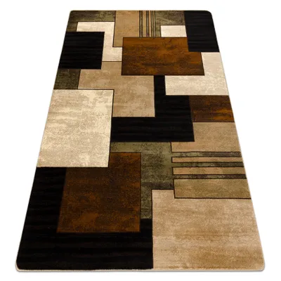 Zdjęcie produktu dla Dywan ROYAL 5367 Geometryczny 3D - czarny / brązowy 250x350 cm