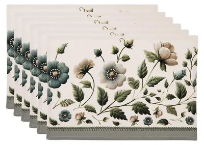 Imagen del producto de Juego de 6 individuales de mesa Clayre & Eef, 48x33 cm, color beige, de algodón