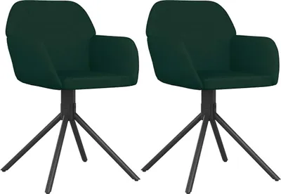 Immagine prodotto di vidaXL Sedie da pranzo 2 pz. Girevoli in velluto verde scuro