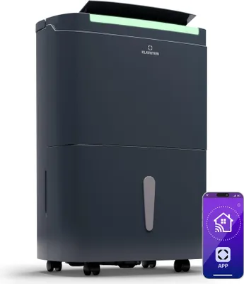 Image de Klarstein DryFy Connect 50L Déshumidificateur Intelligent, 50L/24h, Réservoir 7L, Wi-Fi, Minuterie 24h, Silencieux, Portable, Pour Salle de Bain & Pièces 45-55m², Anthracite