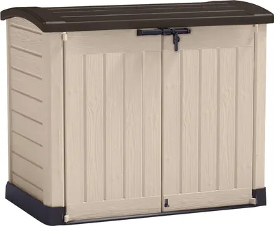 Immagine prodotto di Dmora Armadio da Esterno Hinton 82x146x120h cm Beige, Apertura Battente 2 Ante
