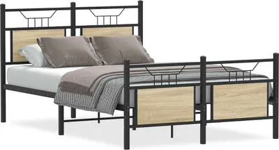 Image de vidaXL Cadre de lit sans matelas Chêne Sonoma 120x190 cm Bois composite