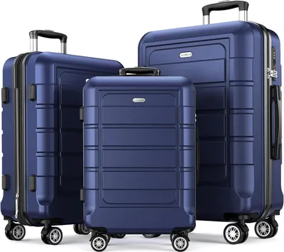 Produktbild von SHOWKOO Kofferset 3tlg Hartschale Leicht ABS+PC TSA Schloss 4 Rollen (M L XL