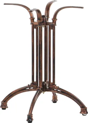 A table base with four legs and a central column.