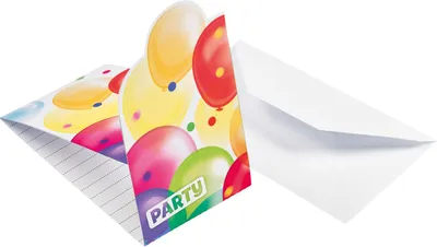 Produktbild von amscan Einladungskarten Balloons inkl. Umschläge 8 Stück
