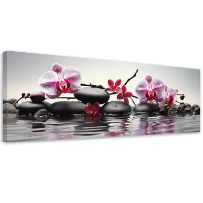 Produktbild von Leinwandbild Zen-Spa-Steine 120x40 Feeby Rosa bild für die wand bereit zum aufhängen
